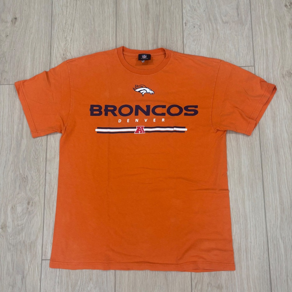 Vintage Denver Broncos Orange Mens T- Shirt- Size Large